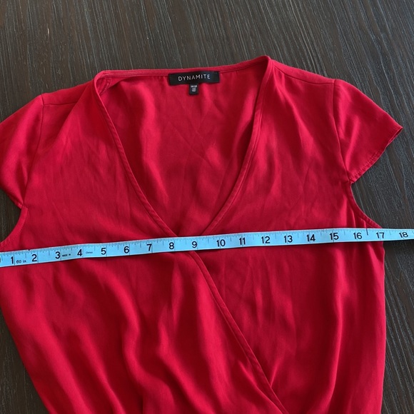 Dynamite ladies romper in gorgeous red color. Size extra small. - Picture 8 of 11